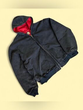 Vintage WearGuard Black Canvas Jacket Red Lined XL 2XL Oversized Carhartt Style
